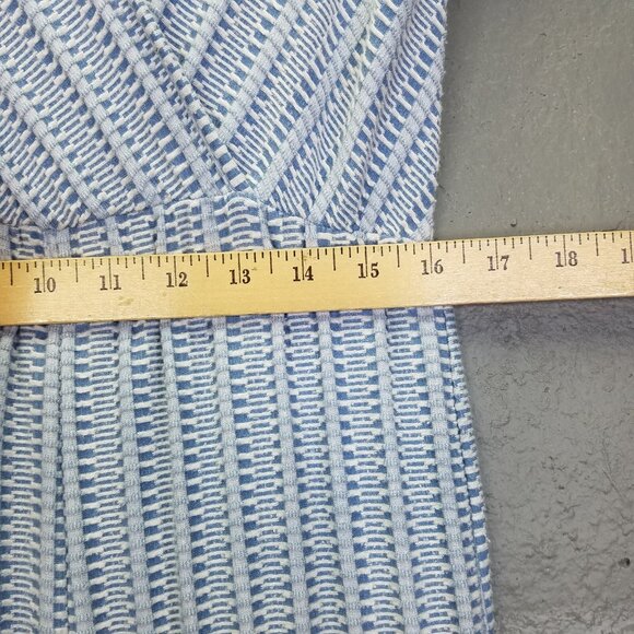 CAUTION TO THE WIND Anthropologie Jumpsuit Women's S Blue White Stripe Open Back - Picture 15 of 16